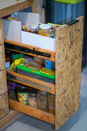 Pull-out pantry shelves